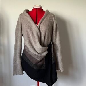 Sarah Pacini mohair asymmetrical wrap cardigan